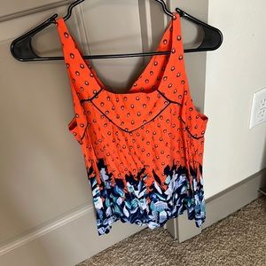 Maeve detailed floral tank with small opening in back - size medium!